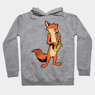 Comic fox playing saxophone Hoodie